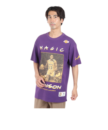 マジック・ジョンソン レイカーズ プレミアム プレイヤー 半袖Tシャツ TCRW6611-LALEJSPURP