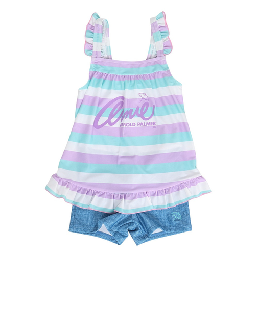 アーノルドパーマー（Arnold Palmer）水着 キッズ 女の子 ボーダー ワンピース 312201-24 PPL