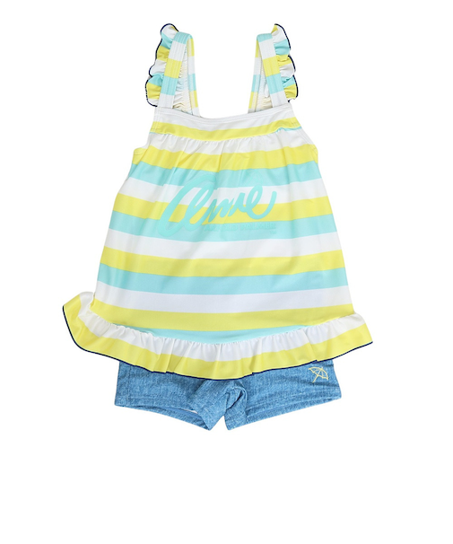 アーノルドパーマー（Arnold Palmer）水着 キッズ 女の子 ボーダー ワンピース 312201-24 YEL