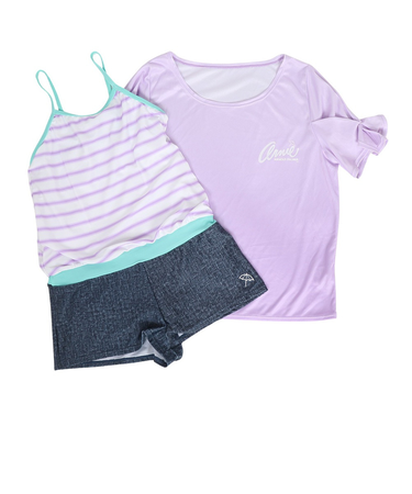 アーノルドパーマー（Arnold Palmer）水着 ジュニア 女の子 ロンパース Tシャツ付 2点セット 363251-24PPL