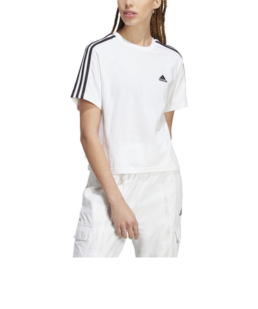 アディダス（adidas）エッセンシャルズ スリーストライプス シングル ジャージー クロップトップス ENK78-HR4915