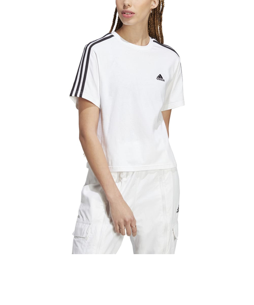 アディダス（adidas）エッセンシャルズ スリーストライプス シングル ジャージー クロップトップス ENK78-HR4915