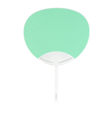 平柄ポリ 五色うちわ 緑 NT 3083