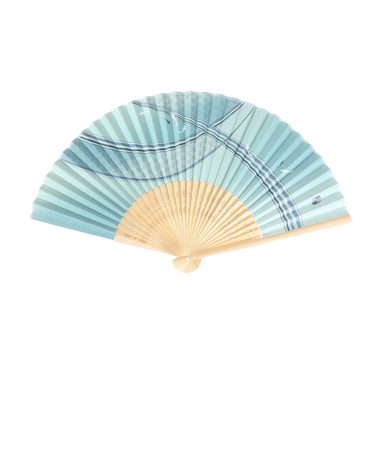 美濃和紙扇子 白竹中彫 流水鮎 NT 5052