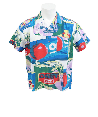 オベイ（OBEY）FRUIT CANS WOVEN 開襟シャツ 181210408BKMO24U