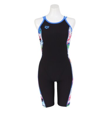 アリーナ（ARENA）競泳水着 レディース 水泳 トレーニングワンピーススパッツ オープンバック ハーフレッグ AS4FWM07W BKWH