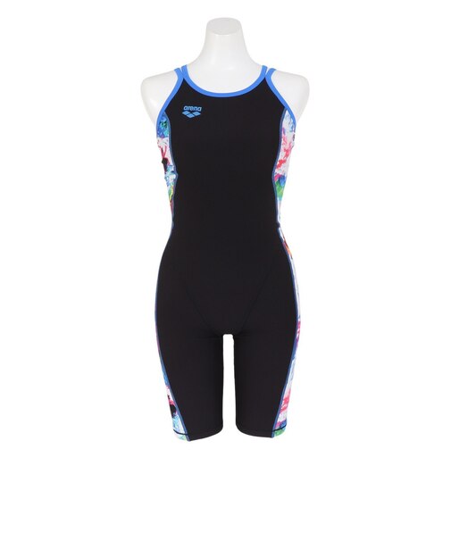 アリーナ（ARENA）競泳水着 レディース 水泳 トレーニングワンピーススパッツ オープンバック ハーフレッグ AS4FWM07W BKWH