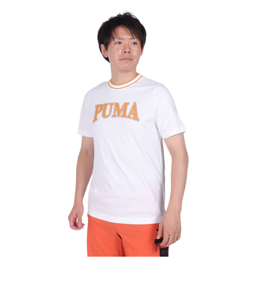 プーマ(PUMA)SQUAD ビッググラフィック 半袖Tシャツ 681250 02 WHT