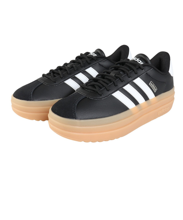 アディダス（adidas）スニーカー VLコートボールド ブラック ホワイト IH3081 スポーツシューズ 厚底 普段履き 登校 通学 スタイリッシュ