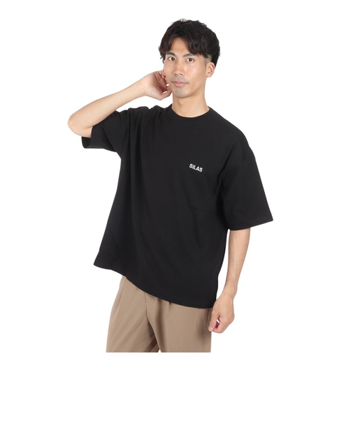 サイラス(SILAS)CIRCLE ロゴ ワイド ショートスリーブ Tシャツ 110242011015-BLACK