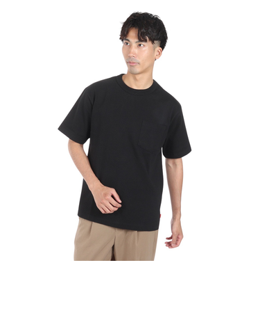 ヘルスニット（Healthknit）マックスウェイト クルーネック 半袖 ポケットTシャツ 51021 BLK