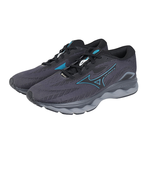 ミズノ（MIZUNO）ランニングシューズ ウエーブセレンGTX ブラック ブルー J1GC246001 スニーカー ジョギングシューズ 防水性 クッション性 …