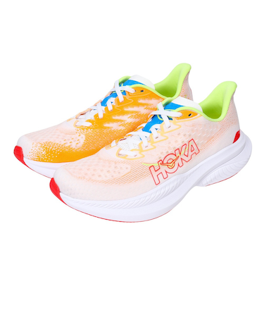 ホカ（HOKA）ランニングシューズ マッハ6 ホワイト オレンジ 1147790-WLR スニーカー トレーニングシューズ 部活 レース 軽量 反発性