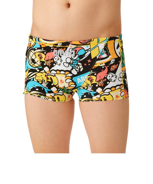 アリーナ(ARENA)競泳水着 メンズ 水泳 トレーニングスパッツ ショートレッグ AS4FWM19M BKYL ブラック イエロー