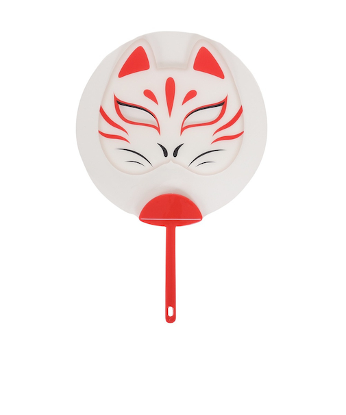 透明フェイスうちわ 白狐 NT1023