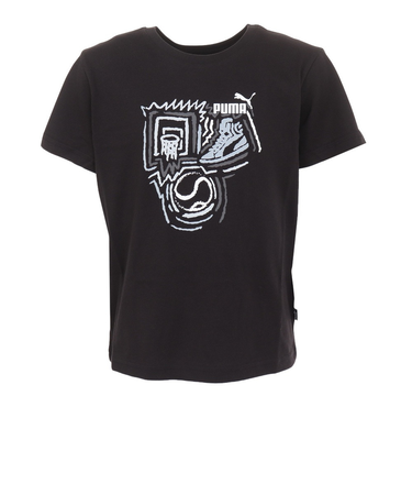 プーマ（PUMA）ジュニア グラフィックス イヤー オブ スポーツ Tシャツ 681333 01 BLK