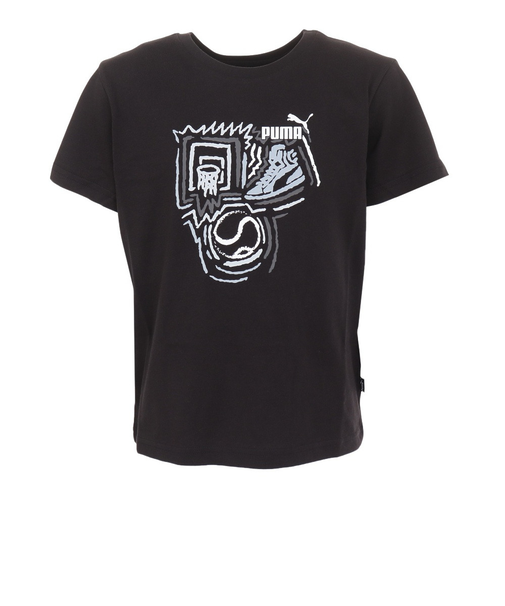 プーマ（PUMA）ジュニア グラフィックス イヤー オブ スポーツ Tシャツ 681333 01 BLK