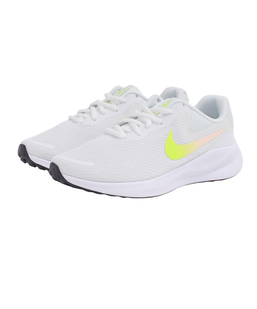 ナイキ（NIKE）スポーツ シューズ レボリューション7ワイド ホワイト イエロー FZ6829-103 スニーカー クッション性 学校 部活 登校 通学 運動