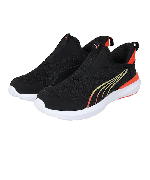 プーマ（PUMA）ジュニア シューズ クルーズプロフォームイーズイン ブラック レッド 31025001 スニーカー スポーツ スリップオン 登校 通学 運動