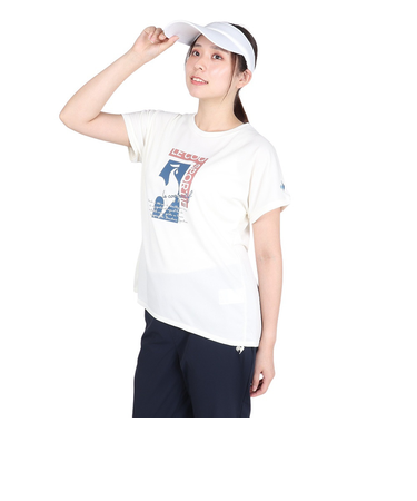 ルコックスポルティフ（lecoqsportif）テニスウェア レディース プラクティス 半袖Tシャツ LN4FHT51L WH01