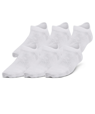アンダーアーマー（UNDER ARMOUR）ジュニア エッセンシャル ノーショー ソックス 6足組 1382610 100 子供 白