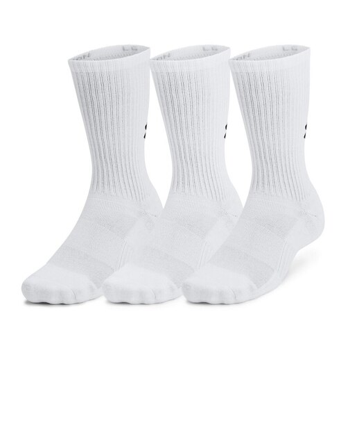 アンダーアーマー（UNDER ARMOUR）トレーニング コットン クルー ソックス 3足組 1386311 100 白