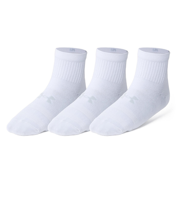 アンダーアーマー（UNDER ARMOUR）エッセンシャル クオーター ソックス 3足組 1382952 100 白
