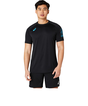 アシックス（ASICS）バレーボールウェア 半袖シャツ 袖プリント 2053A191.001