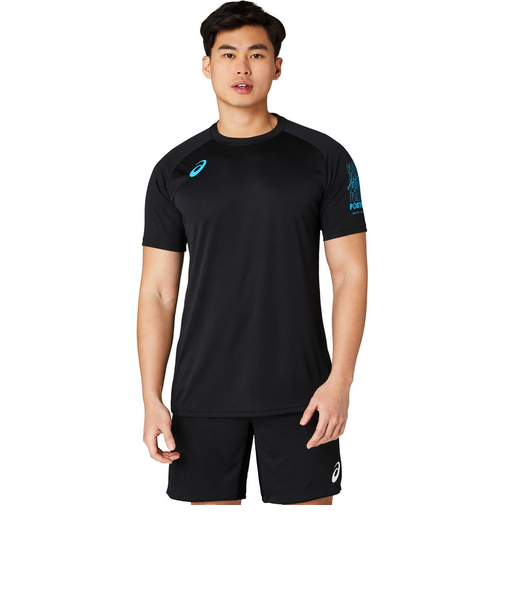 アシックス（ASICS）バレーボールウェア 半袖シャツ 袖プリント 2053A191.001