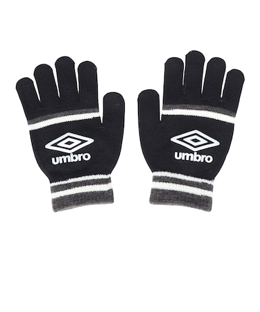 アンブロ（UMBRO）手袋 ジュニア ニットグローブ UUDYJD55 BKGY ブラック