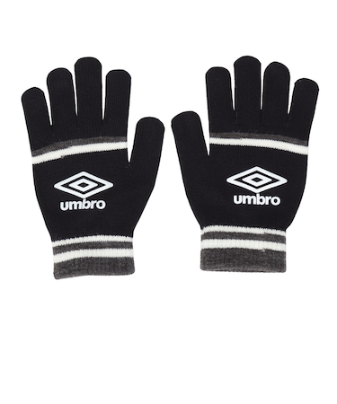 アンブロ（UMBRO）手袋 ニットグローブ UUAYJD54 BKGY 黒