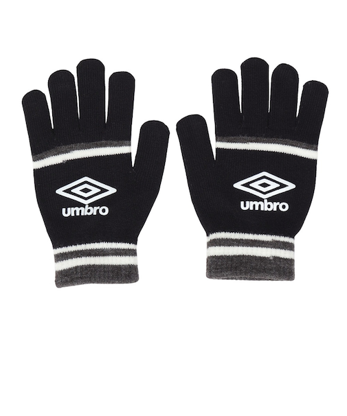 アンブロ（UMBRO）手袋 ニットグローブ UUAYJD54 BKGY 黒