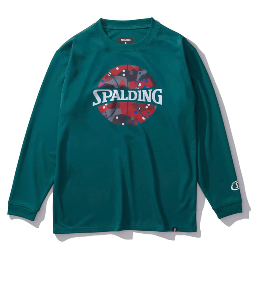 スポルディング（SPALDING）バスケットボールウェア ジュニア 長袖 Tシャツ ポルカドット カモ ボールプリント SJT24160SP