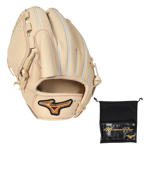 NBG-019 レザー 野球用グローブ ベージュ ミズノ（MIZUNO）硬式 グローブ グラブ 投手用 野球グローブ 一般