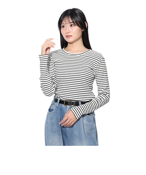 エルケクス（ELKEX）ロングスリーブ クルーネック Tシャツ EKL4FA0019 WHXBL