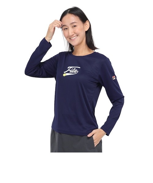 フィラ（FILA）テニスウェア ロゴプリント バックホールメッシュ