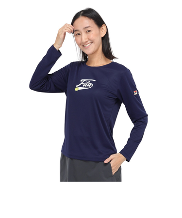 フィラ（FILA）テニスウェア ロゴプリント バックホールメッシュ ロングスリーブTシャツ VL2954-20