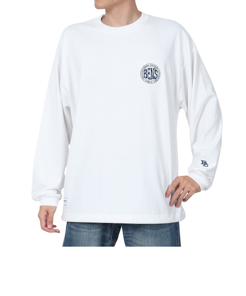 ベンデイビス（BEN DAVIS）サークルロゴ ロングスリーブTシャツ 24780036-WHT