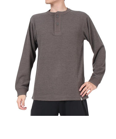 エルケクス（ELKEX）WAFFLE HENREY 長袖シャツ EKM4FA0001 KHK