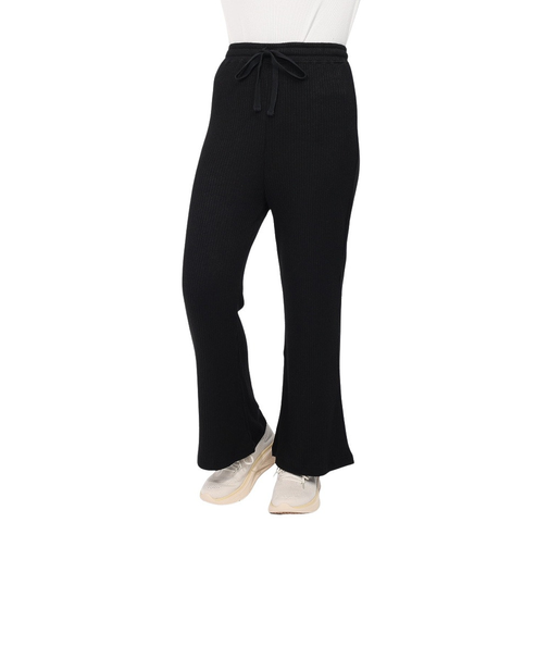 エルケクス（ELKEX）リブ ワイドパンツ EKL4FA0021 BLK