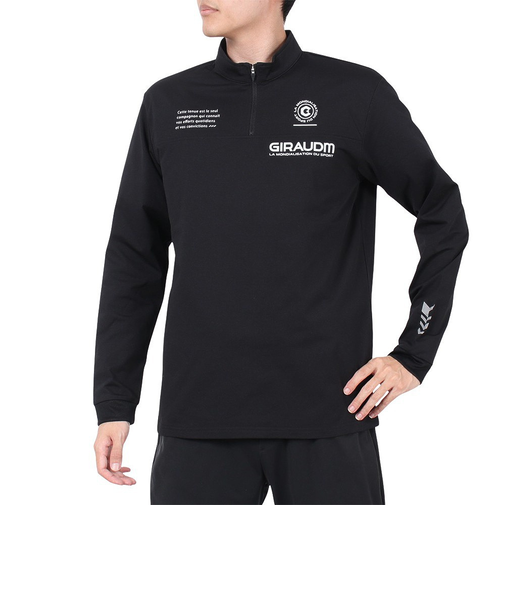 PEACHBRUSHED ハーフジップ スウェットシャツ SW4F0007-TR860-GRSD BLK