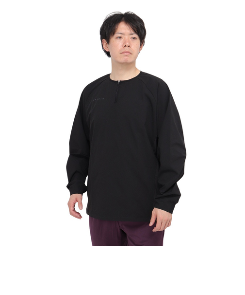 スパッツィオ（SPAZIO）サッカー フットサルウェア ハーフジップ ドットメッシュ切替 長袖ピステシャツ GE-1007-02