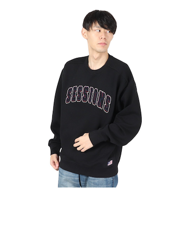 セッションズ（SESSIONS）ステッチ ロゴ クルー スウェットシャツ 247210 BLK