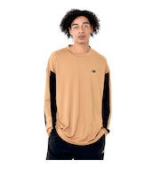 ニューバランス（new balance）バスケットボールウェア サイドカラーブロック ロングスリーブTシャツ AMT45180GIN