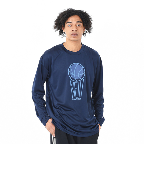 ニューバランス（new balance）バスケットボールウェア グラフィック ロングスリーブTシャツ AMT45181TNV