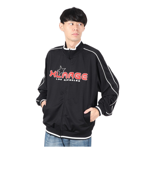 エクストララージ（XLARGE）EMBROIDERED ロゴ パイピング トラックジャケット 101243021003-BLACK