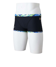 ミズノ（MIZUNO）競泳水着 メンズ 水泳 競泳練習用 ショートスパッツ N2MBB58791 ブラック ブルー