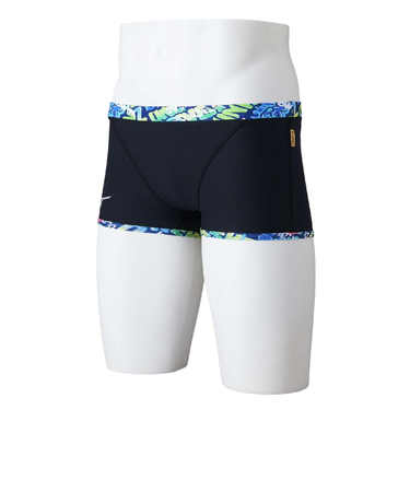 ミズノ（MIZUNO）競泳水着 メンズ 水泳 競泳練習用 ショートスパッツ N2MBB58791 ブラック ブルー