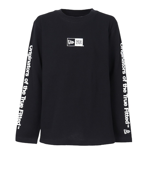 ニューエラ（NEW ERA）ユース 長袖 コットン Tシャツ Originators of the True Fitted ブラック 14325132