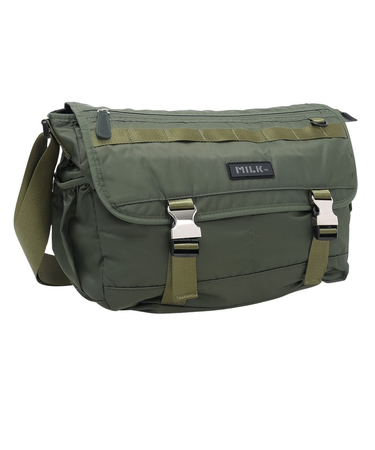 ロゴ PLATE メッセンジャーバッグ 103241053006-OLIVE